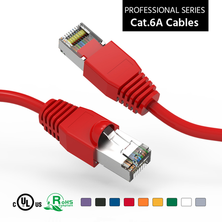 BESTLINK NETWARE CAT6A Shielded (SSTP) Ethernet Network Booted Cable- 1ft- Red 100851RD